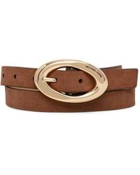 MICHAEL Michael Kors - Oval-Buckle Suede Belt - Lyst