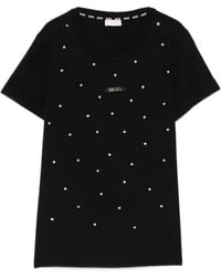 Liu Jo - Logo-Patch T-Shirt - Lyst