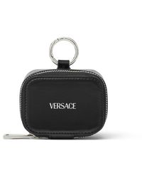 Versace - Logo-print Leather Pouch - Lyst