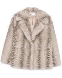 SIMONA CORSELLINI - Flap-Pocket Faux-Fur Coat - Lyst