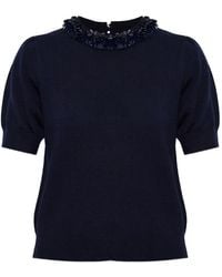 Ulla Johnson - Sequin-Embellished Puff-Sleeve T-Shirt - Lyst