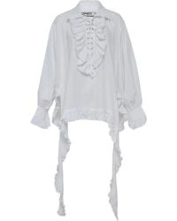 OPEN YY - Seidenbluse mit Rüschen - Lyst