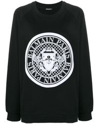 Balmain Sweat à logo imprimé - Noir