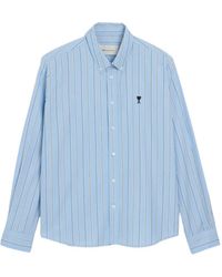 Ami Paris - Ami De Coeur Vertical-Stripe Shirt - Lyst