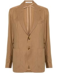Tagliatore - Brooch-Detail Single-Breasted Blazer - Lyst