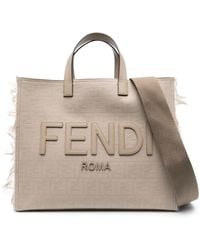 Fendi - Grand Sac Cabas En Jacquard À Franges - Lyst