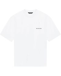 Balenciaga Camiseta con logo estampado - Blanco