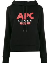 A.P.C. Hoodie Met Logoprint - Zwart