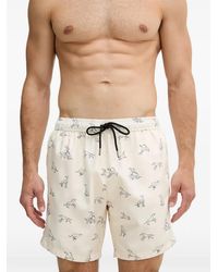 Trussardi - Greyhound-Print Drawstring Swim Shorts - Lyst