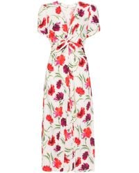 Diane von Furstenberg - Vestido midi floral con detalle de giro - Lyst