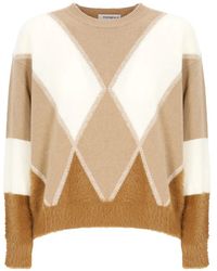 Kangra - Argyle-Pattern Brushed-Knit Sweater - Lyst