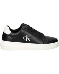 Calvin Klein - Logo-Detail Leather Sneakers - Lyst