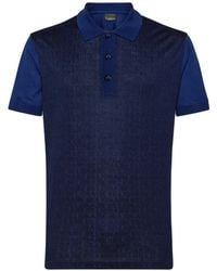 Billionaire - Logo-Pattern Short-Sleeve Polo Shirt - Lyst