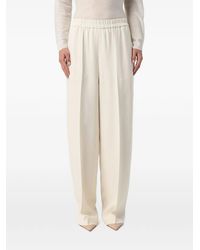 Fabiana Filippi - Cady Elasticated-Waistband Pressed-Crease Trousers - Lyst