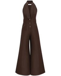 Zimmermann - Halterneck Wide-Leg Jumpsuit - Lyst