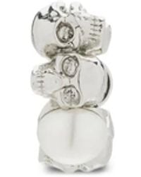 McQueen - Skull Ohrring Mit Perlenverzierung - Lyst