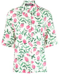 BENJAMIN BENMOYAL - Floral-print Cotton-linen Shirt - Lyst