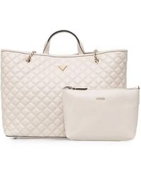 Guess - Quilted Logo-Plaque Tote Bag - Lyst