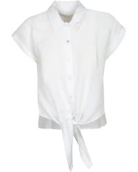 120% Lino - Chemise À Taille Nouée - Lyst