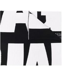 Helmut Lang Logo-print Wool Scarf - Black