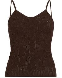Roberto Cavalli - Crochet-Effect Sleeveless Spaghetti-Strap Top - Lyst