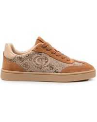 Guess - Monogram-Pattern Panelled Sneakers - Lyst