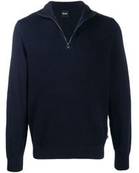 BOSS by Hugo Boss Trui Van Scheerwol - Blauw