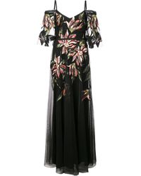 Marchesa notte Вечернее Платье С Аппликацией - Черный