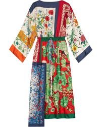 Gucci Seidenkaftan in Patchwork-Optik - Mehrfarbig