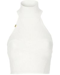Elisabetta Franchi - Top Con Scollo All'Americana - Lyst
