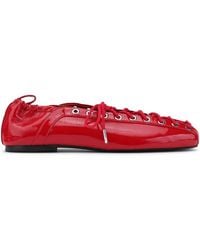 Ganni - Lace-Up Ballerinas - Lyst
