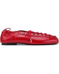 Ganni - Lace-Up Ballerinas - Lyst