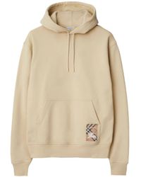 Burberry - Check Label Hoodie - Lyst