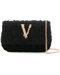 Versace - Virtus Bouclé Crossbody Bag - Women's - Polyamide/virgin Wool/lamb Skin/mohair - Lyst