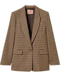 Twinset - Bruin Geruite Jas Met Revers - Lyst