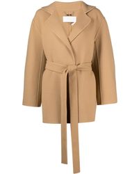 Chloé - Notch-Lapels Brushed Belted Coat - Lyst