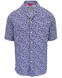 Isaia - Camisa Con Motivo Floral Y Manga Corta - Lyst