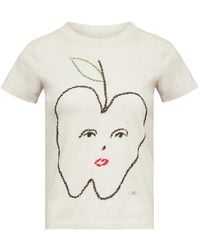 MM6 by Maison Margiela - Apple-Print T-Shirt - Lyst