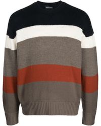 Emporio Armani - Striped Wool Jumper - Lyst