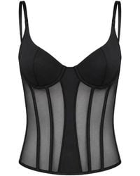OW Collection - Sivara Mesh-Panel Corset Top - Lyst