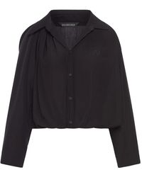 Balenciaga - Hemd Mit Spitzem Kragen - Lyst