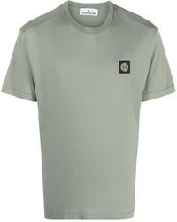Stone Island - Compass-motif Cotton T-shirt - Lyst