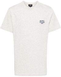 A.P.C. - Raymond Logo-embroidered Cotton T-shirt - Lyst