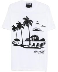Versace Jeans Couture - Palm-Graphic T-Shirt - Lyst