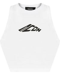DSquared² - D2 Logo-Print Top - Lyst