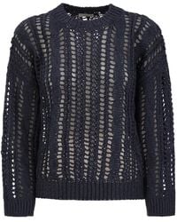 Brunello Cucinelli - Cable & Mesh Jute And Cotton Jersey - Lyst