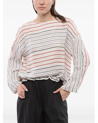 Woolrich - Striped Elastic-Hem Blouse - Lyst