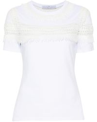 Ermanno Scervino - Frayed Cotton T-shirt - Lyst