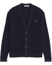 Maison Kitsuné - Cardigan Texturé À Patch Logo - Lyst
