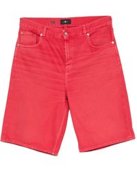 7 For All Mankind - Buttoned Denim Shorts - Lyst